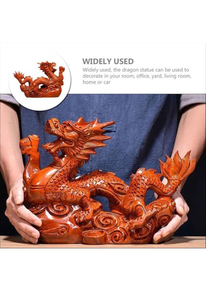 Çin Ejderha Heykeli 2024 Çin Zodyak Ahşap Figürin Mini Ahşap Çin Ejderha Heykeli Heykelcik Zodyak Kahverengi (Yurt Dışından) fırsatları