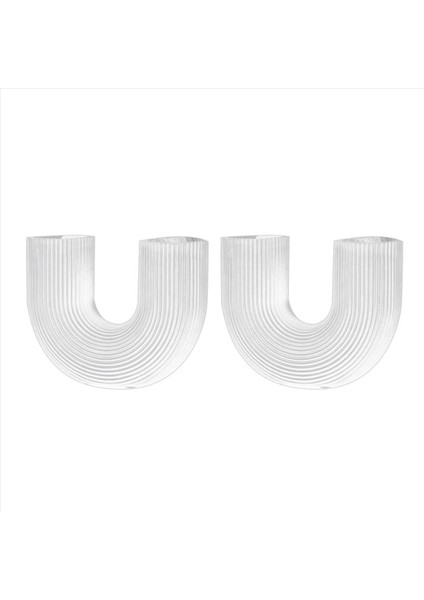 2x U Şekil Vazo Estetik Çiçek Vazo Modern Kurutulmuş Çiçekler Reçine Flowerpot Cachepot Çiçekler Için Ofis Ev Dekorasyon A (Yurt Dışından)