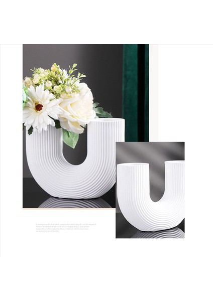 2x U Şekil Vazo Estetik Çiçek Vazo Modern Kurutulmuş Çiçekler Reçine Flowerpot Cachepot Çiçekler Için Ofis Ev Dekorasyon A (Yurt Dışından) modelleri