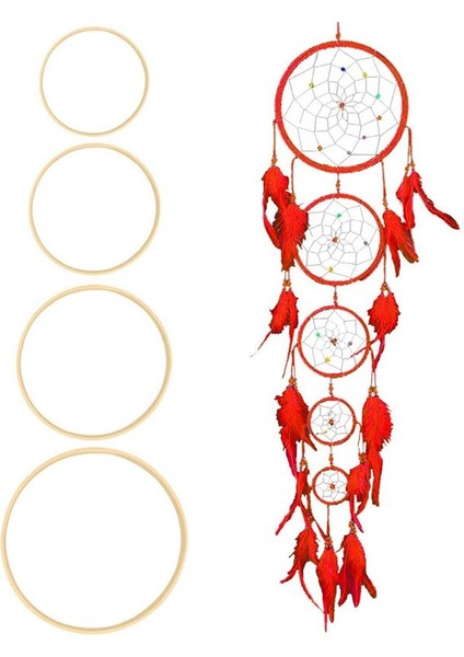 5x Rüya Bambu Halkaları Ahşap Daire Yuvarlak Yakalayıcı Diy Kasnak 15CM (Yurt Dışından) fiyatları