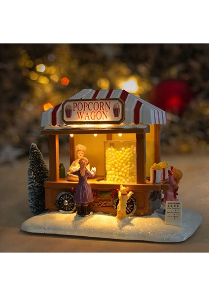 2x LED Işıklı Noel Köyü Evleri Müzik Köyü Patlamış Mısır Evi ile Çok Dilimli Noel Tatil Köyü (Yurt Dışından) modelleri