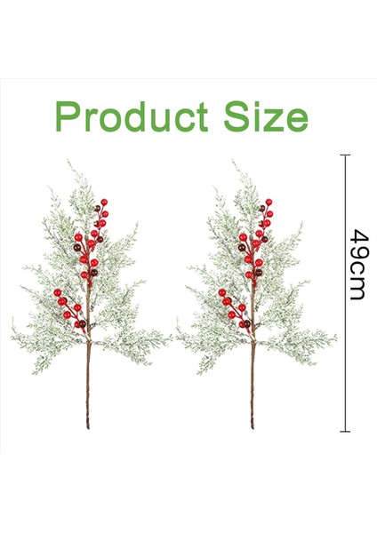 6pcs Noel Kırmızı Meyveler Karlı Çam Dalları Snow 19INCH Buzlu Sedir Spreyler Yapay Noel Çam Ağacı (Yurt Dışından) fiyatları