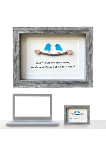 Deniz Cam Sanat Seaglass Kuşlar Arkadaş Doğum Günü Hediyesi El Yapımı Fotoğraf Çerçeve Deniz Cam Kuşlar Dalgalı Kuşak Duvar Mavi (Yurt Dışından) fiyatları