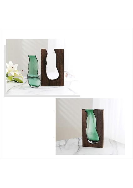 Ahşap Ev Cam Vazo Su Yükseltilmiş Çiçek Oturma Odası Yemek Masası Kuru Çiçek Aranjman Konteyner Süsleme A (Yurt Dışından) fiyatları