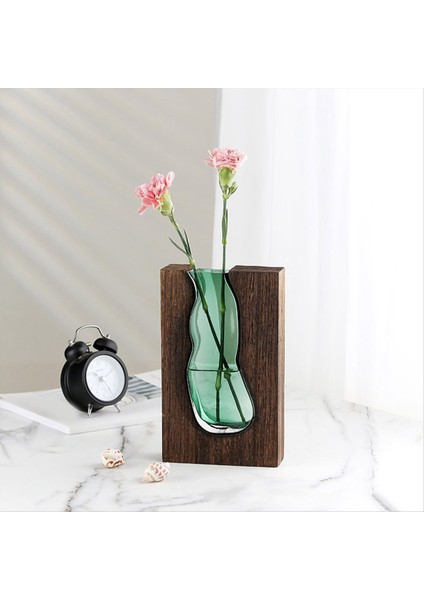 Ahşap Ev Cam Vazo Su Yükseltilmiş Çiçek Oturma Odası Yemek Masası Kuru Çiçek Aranjman Konteyner Süsleme A (Yurt Dışından) fırsatları