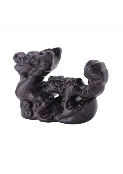 Çin Ejderha Heykeli 2024 Çin Zodyak Ahşap Figürin Mini Ahşap Çin Ejderha Heykeli Heykelcik Zodyak Siyah (Yurt Dışından) modelleri