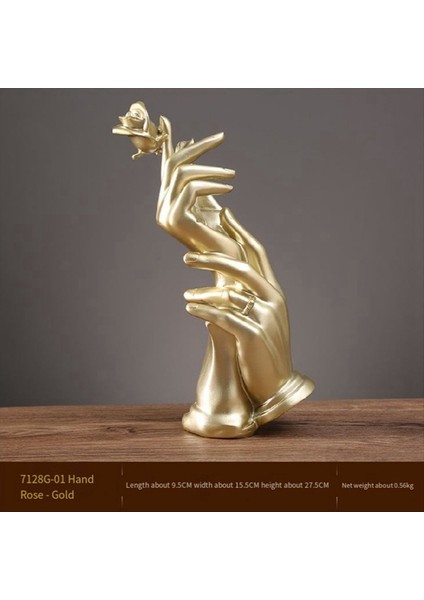 Yaratıcı Düğün Sevgililer Günü Hediye Moda-Ev Dekor Reçine Elleri Çiçek Heykeli Eller Gül Heykel (Yurt Dışından) fırsatları