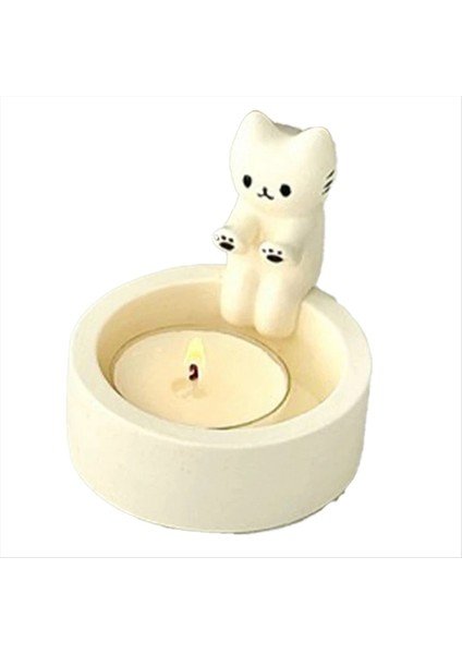 Yavru Kedi Mum Tutucu Sevimli Izgara Kediler Aromaterapi Mum Tutucu Masaüstü Dekoratif Süsler Doğum Günü Hediyeleri (Yurt Dışından)