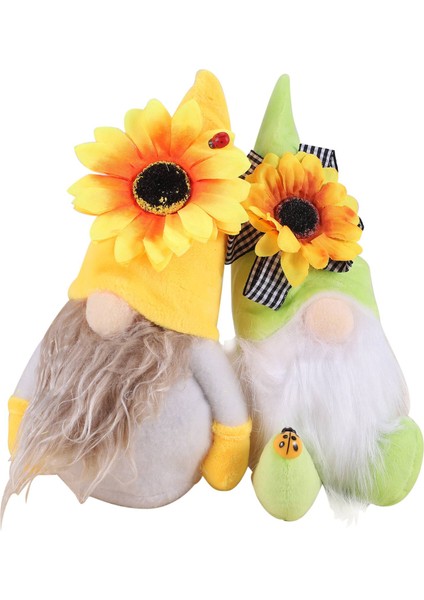 2 Adet Ayçiçeği Gnome Yaz Cüceleri Ekose Ayçiçeği Gnome Süsler Ayçiçeği Dekor (Yurt Dışından) modelleri