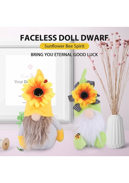 2 Adet Ayçiçeği Gnome Yaz Cüceleri Ekose Ayçiçeği Gnome Süsler Ayçiçeği Dekor (Yurt Dışından) fırsatları