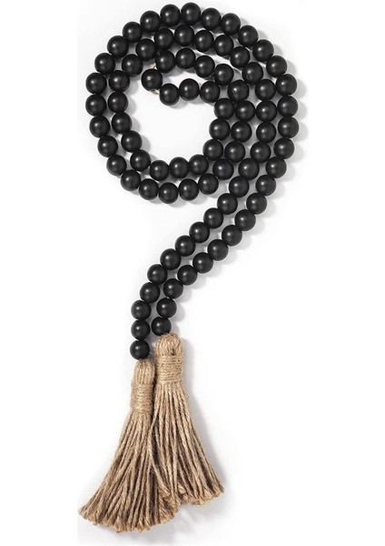 Ahşap Boncuk Çelenk Çiftlik Evi Dekor Ahşap Boncuklar Püskül Boho Duvar Rustik Ev Sehpa Dekoru Boncuklar (Yurt Dışından)