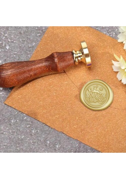 4pcs Noel Balmumu Mühür Damgası Bakır Kafa Ahşap Kaplama Damgası Kiti Zarf Hediye Partisi Davetiyesi Dekorasyon (Yurt Dışından) fırsatları