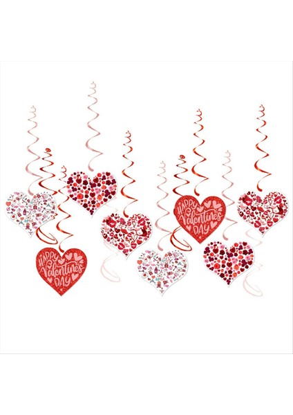 Sevgililer Günü Dekorasyon Kalp Spiral Etiketleri Sevgililer Günü Partisi Dekorasyonu Aşk Spiral Asma Dekorasyonu (Yurt Dışından)