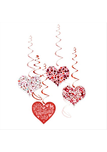 Sevgililer Günü Dekorasyon Kalp Spiral Etiketleri Sevgililer Günü Partisi Dekorasyonu Aşk Spiral Asma Dekorasyonu (Yurt Dışından) modelleri
