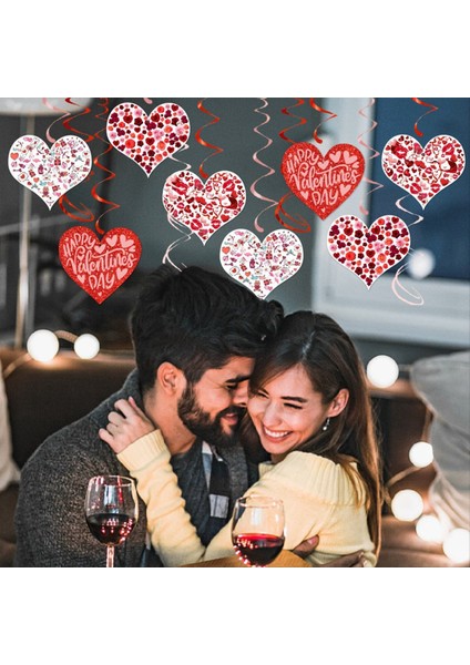 Sevgililer Günü Dekorasyon Kalp Spiral Etiketleri Sevgililer Günü Partisi Dekorasyonu Aşk Spiral Asma Dekorasyonu (Yurt Dışından) fırsatları