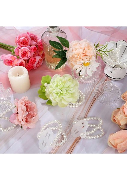 48PCS Elastik Inci Bilek Bantları Korsage Aksesuarları Düğün Bileği Diy Yapay Çiçekler Düğün Plaj Partisi Için Dekor (Yurt Dışından) indirimleri