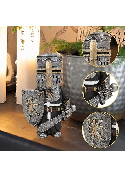 Zarif Şövalye Cüce Muhafız Bahçe Dekorasyonları Şövalye Gücleri Muhafızları Bahçe Heykeli Bahçe Sanat Figürinler Süsleri B (Yurt Dışından) indirimleri