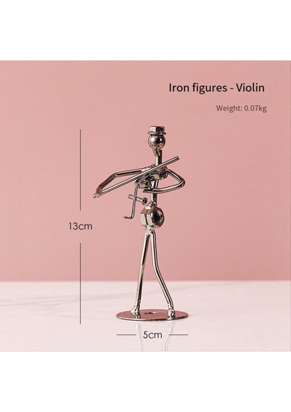 Küçük Iron Art Müzisyen Yaratıcı Müzik Grubu El Sanatları Ev Ofis Masası Dekorasyon Doğum Günü Hediyesi 8 Paket Masa Süsleri (Yurt Dışından)