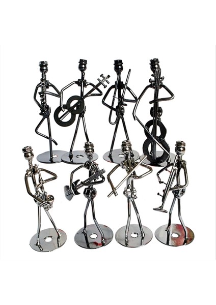Küçük Iron Art Müzisyen Yaratıcı Müzik Grubu El Sanatları Ev Ofis Masası Dekorasyon Doğum Günü Hediyesi 8 Paket Masa Süsleri (Yurt Dışından) indirimleri