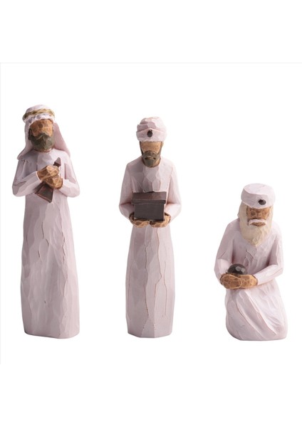 Üç Wisemen Dünyanın Işığını Bulmak Için Bir Yıldız Takip Edin Yürüyüş Eğilme Diz Çökmüş Figürler (Yurt Dışından)
