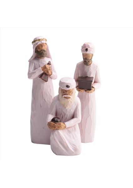 Üç Wisemen Dünyanın Işığını Bulmak Için Bir Yıldız Takip Edin Yürüyüş Eğilme Diz Çökmüş Figürler (Yurt Dışından) fiyatları