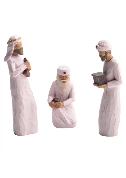 Üç Wisemen Dünyanın Işığını Bulmak Için Bir Yıldız Takip Edin Yürüyüş Eğilme Diz Çökmüş Figürler (Yurt Dışından) modelleri