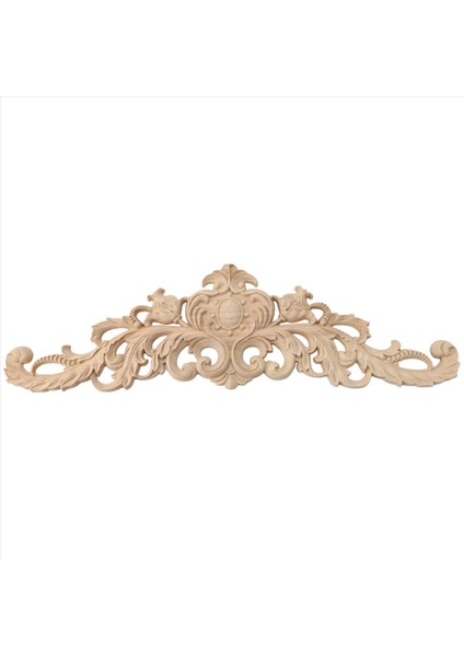 40X12CM Zarif Klasik Klasik Ahşap Oyma Mobilya Doğal Çıkartma Ahşap Renk (Yurt Dışından)