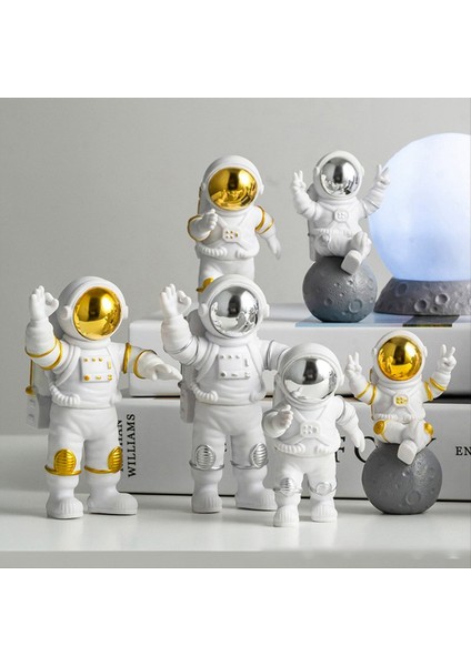 3pcs Astronot Dekor Sevimli Model Küçük Astronot Araba Oturma Odası Masaüstü Dekorasyon Dekorasyon Doğum Günü Hediyesi Altın (Yurt Dışından) modelleri