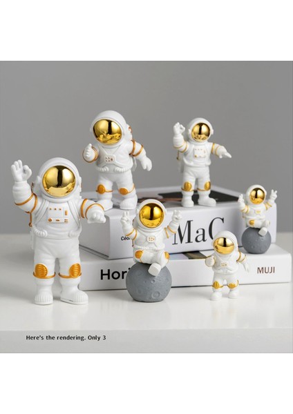 3pcs Astronot Dekor Sevimli Model Küçük Astronot Araba Oturma Odası Masaüstü Dekorasyon Dekorasyon Doğum Günü Hediyesi Altın (Yurt Dışından) fırsatları