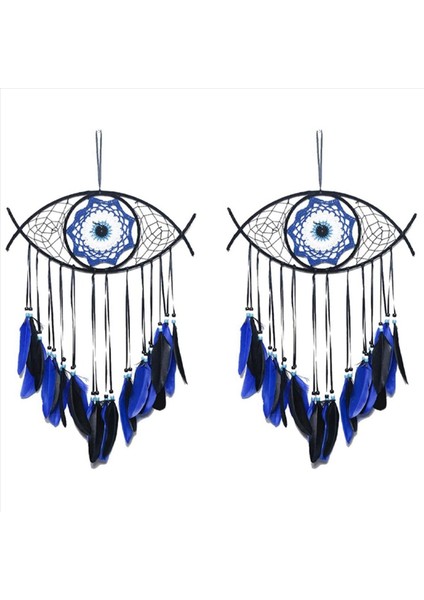 2x Kötü Göz Rüya Yakalayıcılar Yatak Odası Için El Dokuması Macram Dreamcatcher Duvar Asılı Ev Dekoru Iyi Şans Kutsaması Hediyesi 3 (Yurt Dışından)