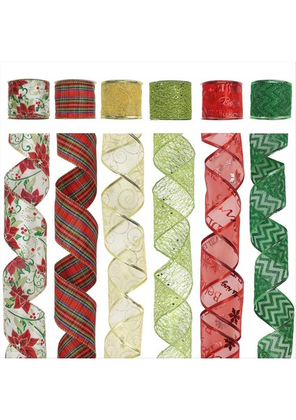 Noel Ağacı Şeridi 6 Rulolar Noel Ağacı Için Şerit Şeridi Çelenkler Için Kablolu Şerit Topper Yay Yapımı B (Yurt Dışından) modelleri
