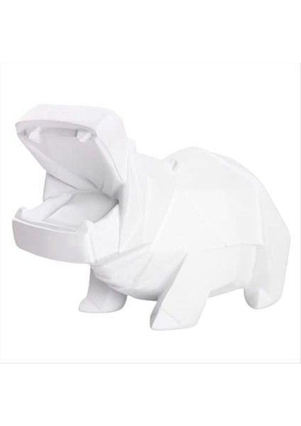 Hippo-Olası Reçine Heykel Sanat Masası Kitaplık Şarap Dolabı Şans ve Zenginlik Reçine Süsleri Beyaz Çekmek Için (Yurt Dışından)