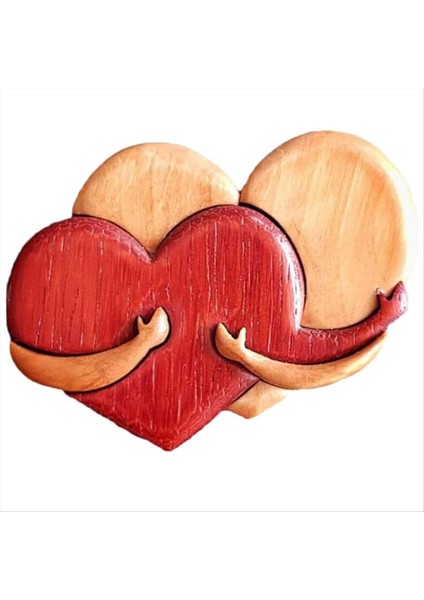 Sevgililer Günü Aşk Kolye Courtyard Courtyard Yaratıcıları Ahşap Kolyeler Kalp Şeklinde Zanaat Hediyeleri C (Yurt Dışından)