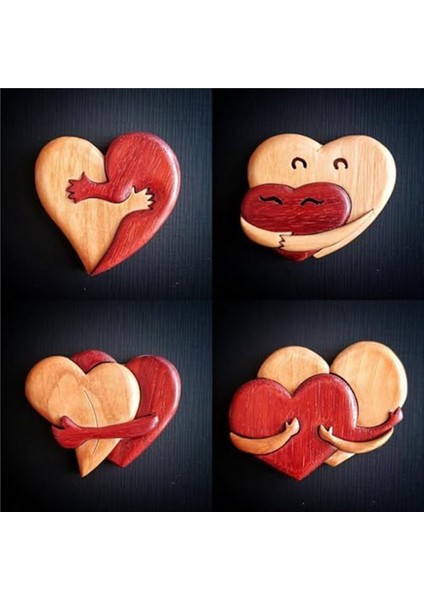 Sevgililer Günü Aşk Kolye Courtyard Courtyard Yaratıcıları Ahşap Kolyeler Kalp Şeklinde Zanaat Hediyeleri C (Yurt Dışından) fırsatları