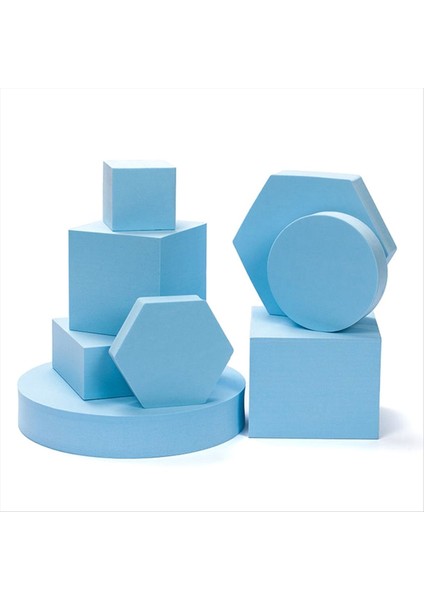 8 Pcs Kozmetik Fotoğraf Arka Plan Props Köpekler Geometri Kare Fotoğraf Dekor Ins Square Geometri Fotoğraf Prop Seti Mavi (Yurt Dışından)