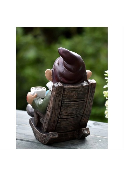 Gnome Cüce Sallanan Sandalye Süsü Reçine Açık Bahçe Dekorasyon Veranda Yavaşça Çay Tembel Dekorasyon Içmek (Yurt Dışından) indirimleri