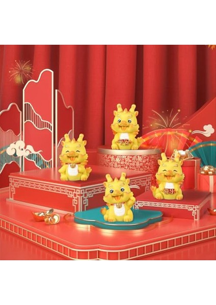 4pcs Mini Çin Yeni Yıl Ejderha Heykelcik Reçinesi Altın Çin Zodyak Ejderha Yeni Yıl Için Masa Üstü Araba Dekoru (Yurt Dışından) fiyatları