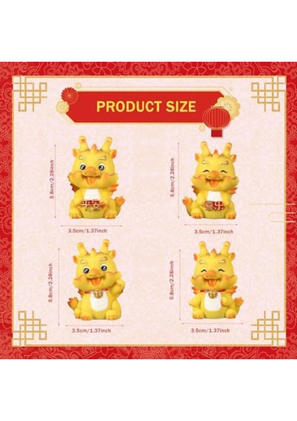 4pcs Mini Çin Yeni Yıl Ejderha Heykelcik Reçinesi Altın Çin Zodyak Ejderha Yeni Yıl Için Masa Üstü Araba Dekoru (Yurt Dışından) fırsatları
