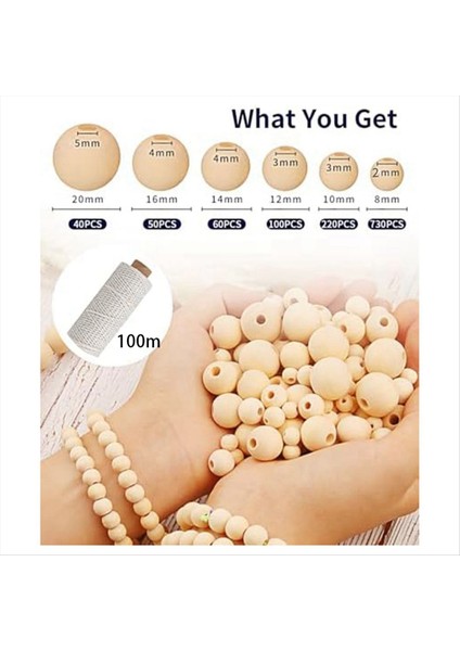 El Sanatları Için Ahşap Boncuklar Ahşap Boncuklar Çelenk Ev Dekoru Makrome Kiti Yuvarlak Ahşap Boncuklar Uygun Diy Mücevher Yapımı Hediyeler (Yurt Dışından) fırsatları