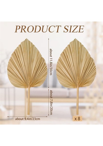 8pcs Kurutulmuş Palmiye Yaprakları Dekorasyonlar Kesilmiş Kurutulmuş Palmiye Mızrak Fanları Tropikal Kurutulmuş Düğün Çiçekleri Boho Düğün Dekoru (Yurt Dışından) fiyatları