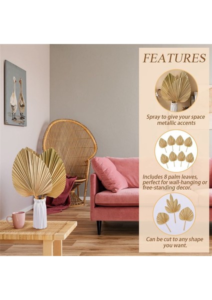 8pcs Kurutulmuş Palmiye Yaprakları Dekorasyonlar Kesilmiş Kurutulmuş Palmiye Mızrak Fanları Tropikal Kurutulmuş Düğün Çiçekleri Boho Düğün Dekoru (Yurt Dışından) indirimleri