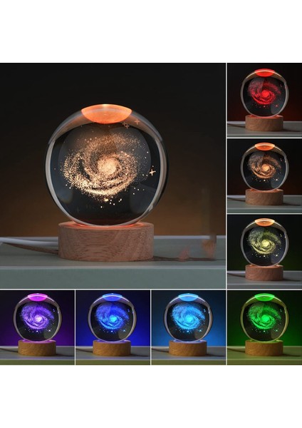 Içinde Oyulmuş Kristal Toplu Kristal Renkli Gece Işığı Parlak Süsleme Ahşap Tabanlı Yıldızlı Hediye Güneş Sistemi (Yurt Dışından) modelleri