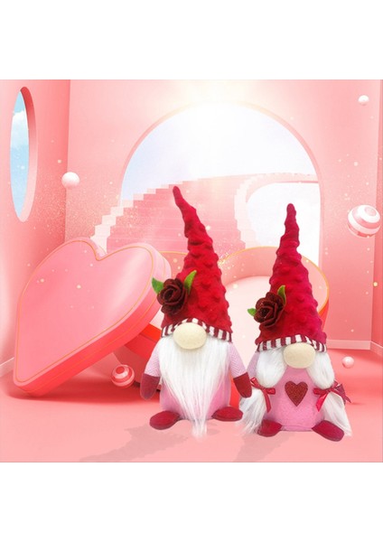 1pcs Sevgililer Günü Gnome Peluş Süslemeleri Mr ve Bayan Scandinavian Sevgililer Günü Masa Süsleme B (Yurt Dışından) indirimleri