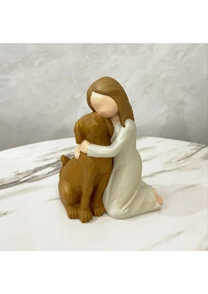 Köpek Figürin Heykellerimi Seviyorum Köpek Meleği Dostluk Anma Hediyeleri Köpek Severler Için Heykel Elle Boyanmış Figürler Kahverengi (Yurt Dışından) modelleri