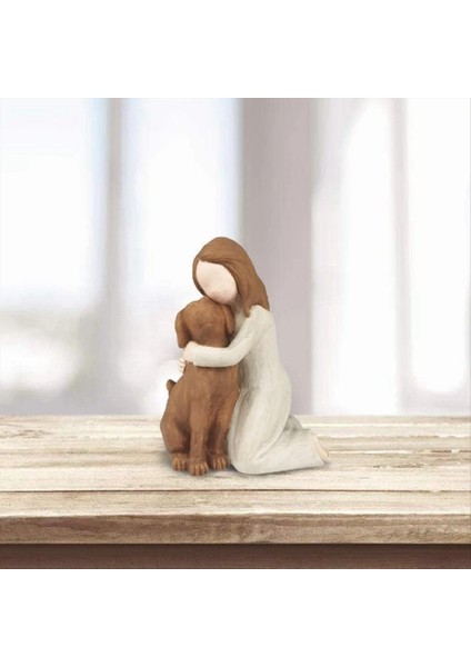 Köpek Figürin Heykellerimi Seviyorum Köpek Meleği Dostluk Anma Hediyeleri Köpek Severler Için Heykel Elle Boyanmış Figürler Kahverengi (Yurt Dışından) fırsatları