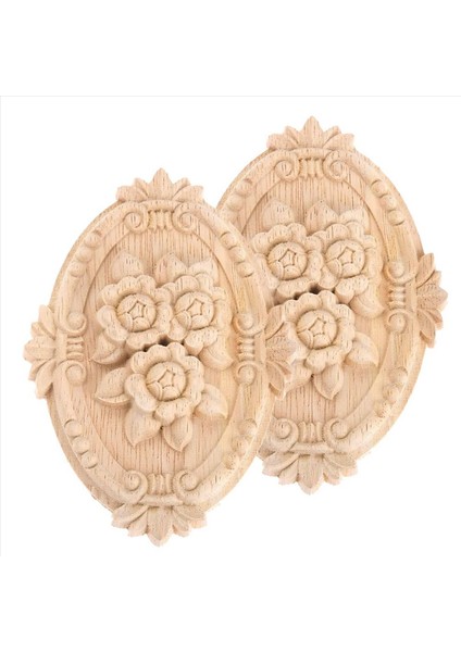 4pcs Ahşap Oyma Aplike Çerçeve Onlay Boyasız Mobilya Dekorasyonu Boyasız Oval Desenler 21X15CM (Yurt Dışından) fiyatları