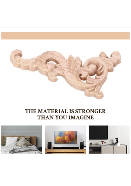 Ahşap Oyulmuş Çıkart Köşesi Onlay Aplike Kapı Duvar Dekor 12*6cm Boyasız (Yurt Dışından) indirimleri