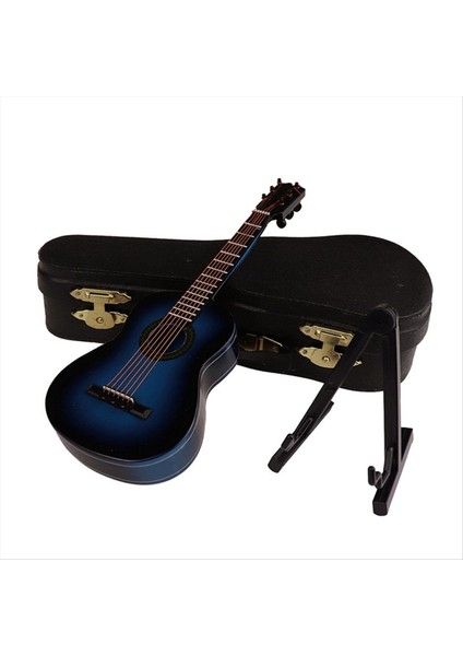 Stand ve Case Mini Musical Enstrüman Minyatür Bebek Evi Modeli Ev Dekorasyonu ile C-Wooden Minyatür Gitar (Yurt Dışından) modelleri