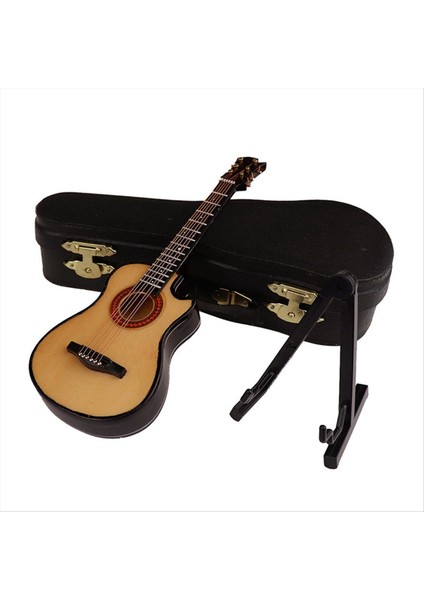 Stand ve Case Mini Musical Enstrüman Minyatür Bebek Evi Modeli Ev Dekorasyonu ile C-Wooden Minyatür Gitar (Yurt Dışından) fırsatları