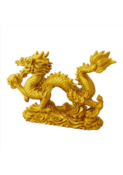 3x Çin Zodyak Altın Ejderha Heykeli Hayvan Dekorasyonu Ev Dekorasyonu (Yurt Dışından) fiyatları